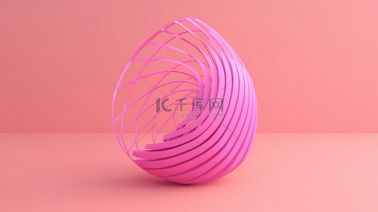孤立的粉红色背景与 3d wifi 无线网络符号代表网络和互联网概念