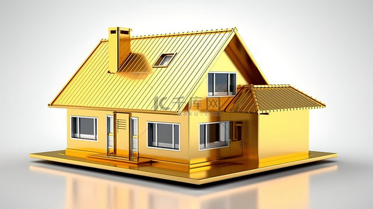 车库出售背景图片_3D 可视化出售的豪华黄金住宅