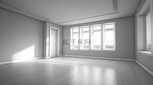 膨胀风维修背景图片_需要维修的无家具房间的空置空间 3D 正交投影