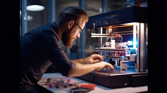 经验丰富的 3D 设计师利用最先进的专业打印机来创造现代物品