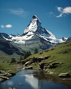 洪峰背景图片_瑞士的马特洪峰