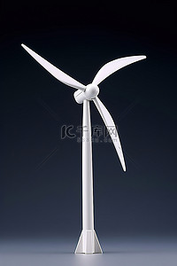 风力叶片背景图片_带有白色叶片的旋转风力涡轮机