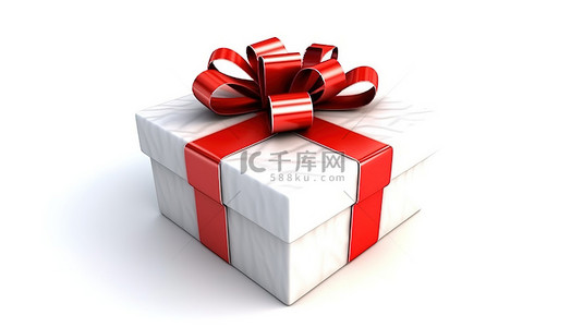 礼包现金背景图片_白色背景下带有美元符号的红丝带礼品盒的 3D 渲染