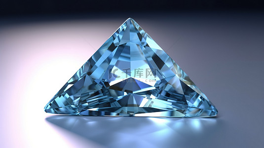万亿切割海蓝宝石的 3D 渲染