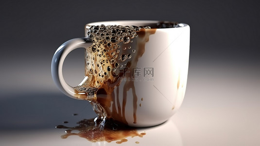 3d 渲染中的陶瓷咖啡杯