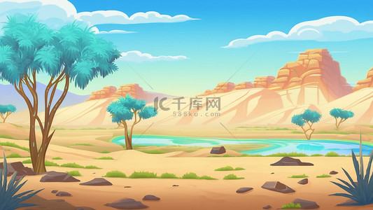 复活岛石像背景图片_热带沙漠绿洲水源