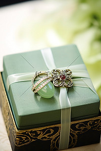 珠宝背景图片_珠宝礼品盒旁边是珠宝