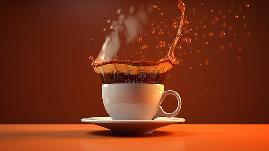咖啡饮品热饮水珠红色