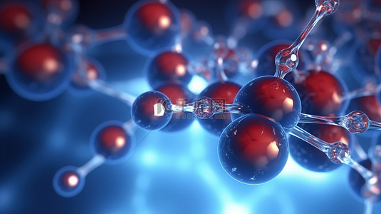 生物化学实验室背景图片_科学环境中分子组成的 3d 插图