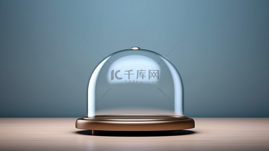 透明氣泡背景图片_具有透明空玻璃圆顶设计的产品展示盒的 3D 渲染