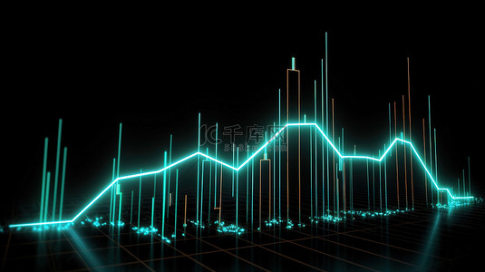 箭头增强了商业股票市场图表的 3D 可视化