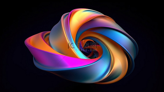 七彩色彩背景图片_扭曲抽象形式的 3d 渲染