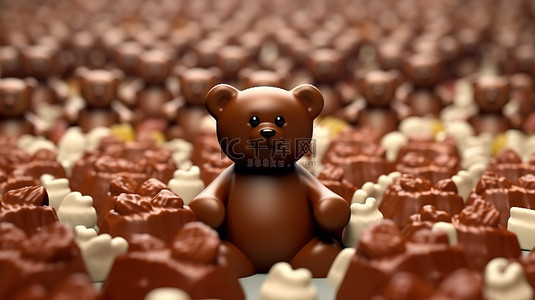夸张动画背景图片_3D动画令人愉快的巧克力熊背景