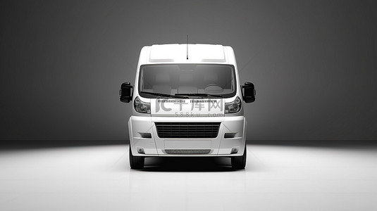 普通的背景图片_3D 插图描绘了一辆普通无品牌货车的正面透视图