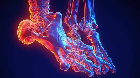 关节炎炎症骨折和软骨医学海报图像的足骨插图