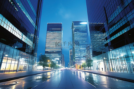 东京日本背景图片_有高楼大厦和灯光的街景
