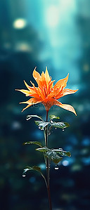 橙色花背景图片_漂浮在水中的橙色花的特写照片
