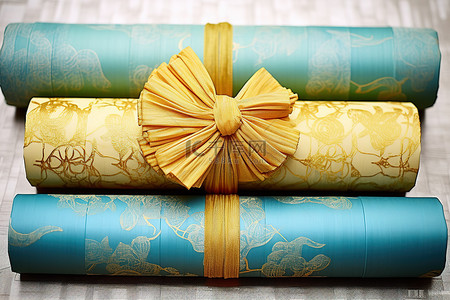 礼品包装和礼品包装 包装三卷礼品包装 包装纸和花边