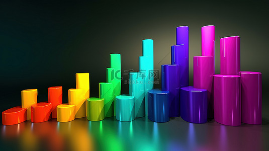 销量背景图片_信息图表中箭头增长和销量增加的 3D 插图