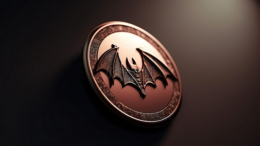 纪念章背景图片_蝙蝠装饰3D纪念章