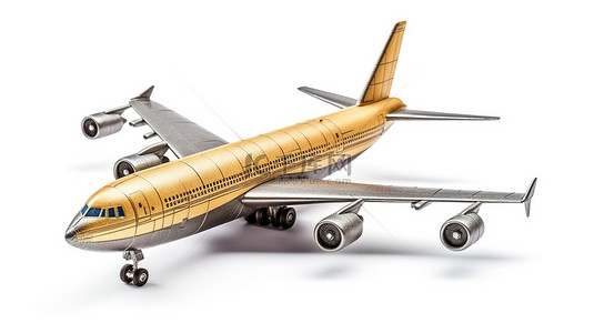 航空物流背景图片_白色背景上装有纸箱的货运飞机的 3D 渲染