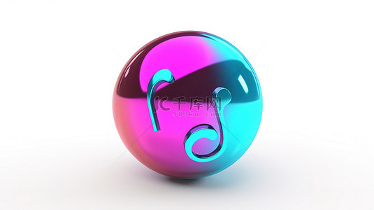 聊天气泡中的音乐符号 3D 渲染展示了讨论歌曲的概念