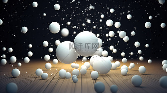 表格海报背景图片_丰富的白色乒乓球，三星级，3D 乒乓球海报设计的创意概念