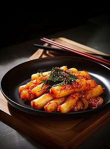 可口的背景图片_jadongbokki Shin Yeom kang ra 是一道非常甜可口的亚洲菜