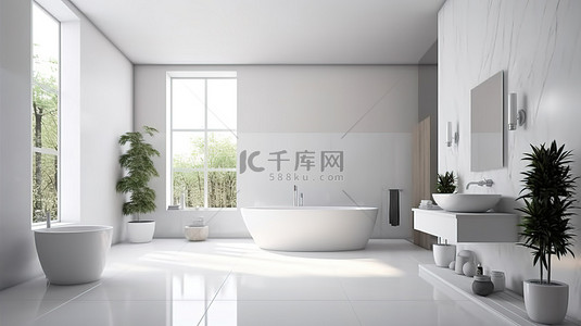 现代白墙浴室室内设计