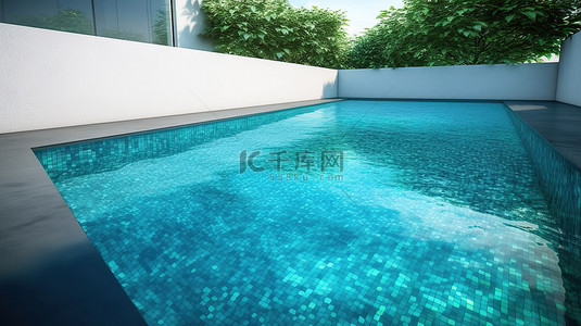 在 3d 中可视化的游泳池