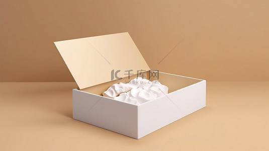 3D 渲染节日纸盒包装盒，用于零食美容护肤品和盥洗用品