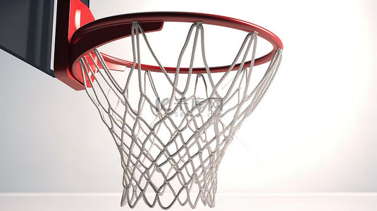 篮球的孤立 3d 渲染在篮筐上完美投篮