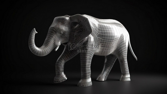 可爱系背景图片_概述大象 3d 图标单色动物图像