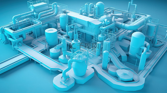 流程展示背景图片_以 3D 形式展示的工厂流程