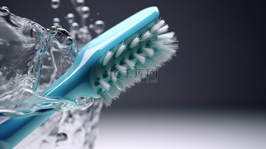 牙刷清洁背景图片_3D建模牙刷有效清洁牙齿