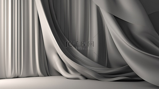 壁布背景图片_时尚现代的软灰色布墙背景在 3D 渲染中