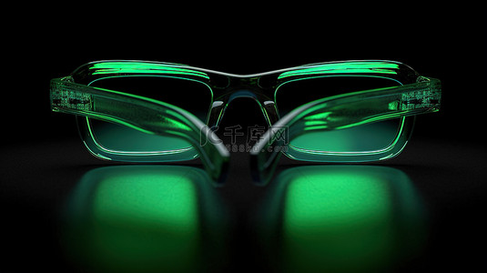 电影电影院背景图片_翠绿的3D眼镜