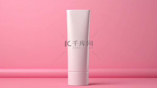 优质护理背景图片_优雅的粉红色背景美容护理管模型优质护肤包装3D渲染