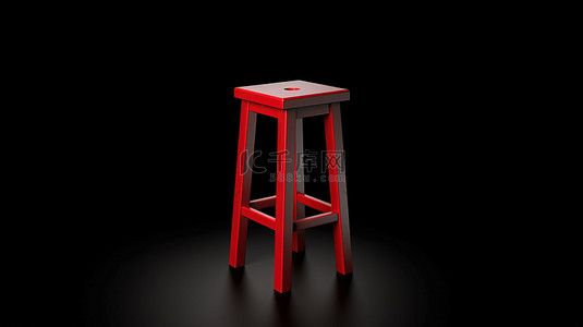 单色红色单色高凳 3d 图标