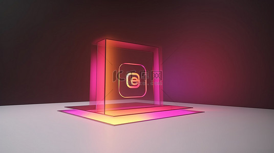 Instagram 标志 3d 渲染与空白区域