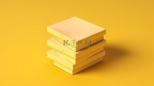 黏的背景图片_带有黄色空白空间的便条纸的 3D 插图