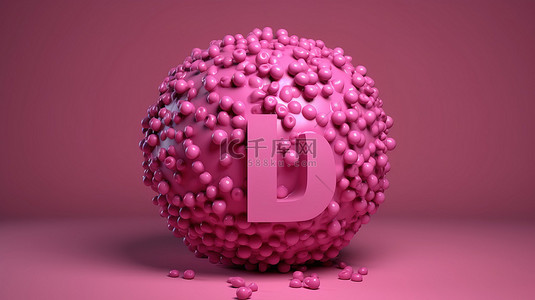 奶牛斑点背景图片_多个圆圈组合在一起形成一个粉红色的 3d 球