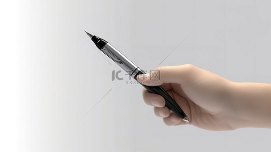 手写圆珠笔背景图片_手中的圆珠笔 3d 渲染