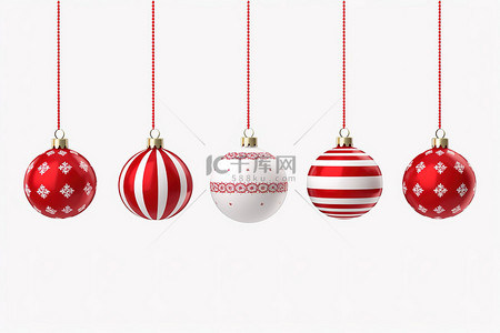 波尔卡圆点背景图片_圣诞节红色和白色装饰品悬挂的小玩意 ttn_png