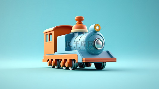 插图背景图片_3d 插图玩具火车的设计