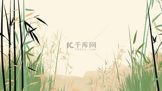 竹子插画背景海报