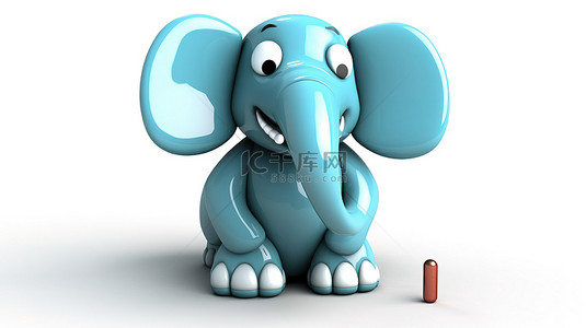 异想天开的 3d 大象携带药物