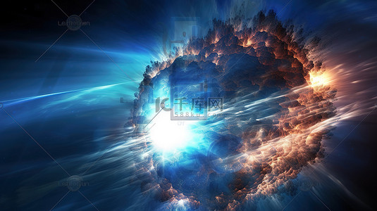 令人惊叹的地球 3d 渲染与爆炸性的光透视