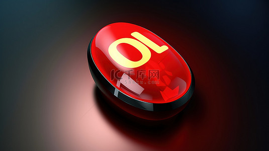 单击背景图片_3D 插图手形光标单击红色“确定”按钮