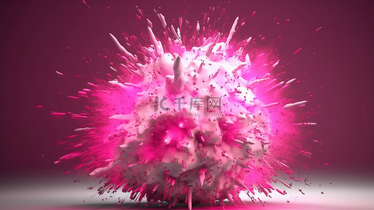 3d 渲染中的抽象粉红色爆炸射线